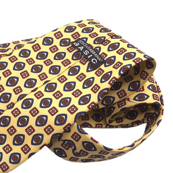 DOLCE & GABBANA GOLD NAVY PRINT Italian Silk TIE! - Picture 3 of 4